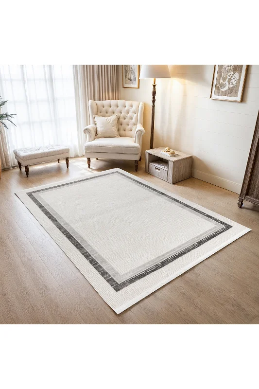4 Metrekare - 6 Metrekare Bambu Tarz Modern Dokuma Salon Oturma Odası Mutfak Halısı Antialerjik Gri – 2. görsel