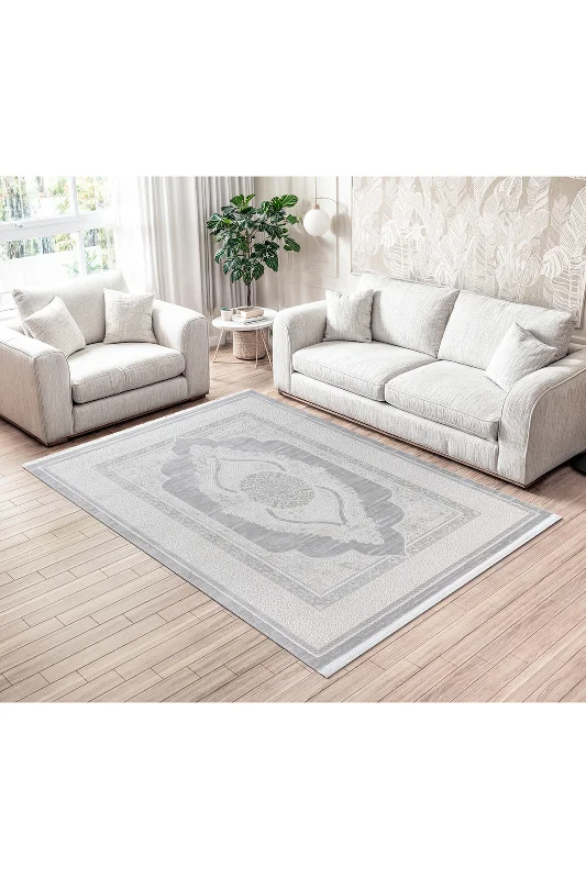 Krem Gri 7105 Modern Desen Doğal Taban Tozumaz Salon Koridor Mutfak Çocuk Oturma Odası Halı Yolluk – 2. görsel