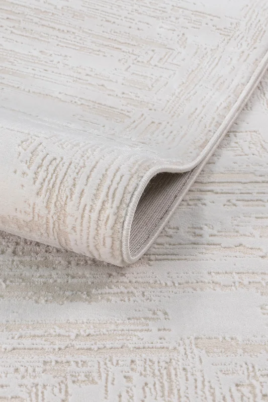 Krem 7102 Modern Klasik Soft Desen Yumuşak Toz Vermeyen Salon Oturma Odası Mutfak Halısı – 4. görsel