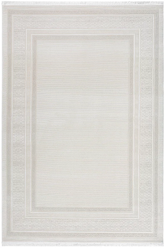 Krem Ekru 7109 Modern Klasik Soft Desen Yumuşak Toz Vermeyen Salon Oturma Odası Mutfak Halısı