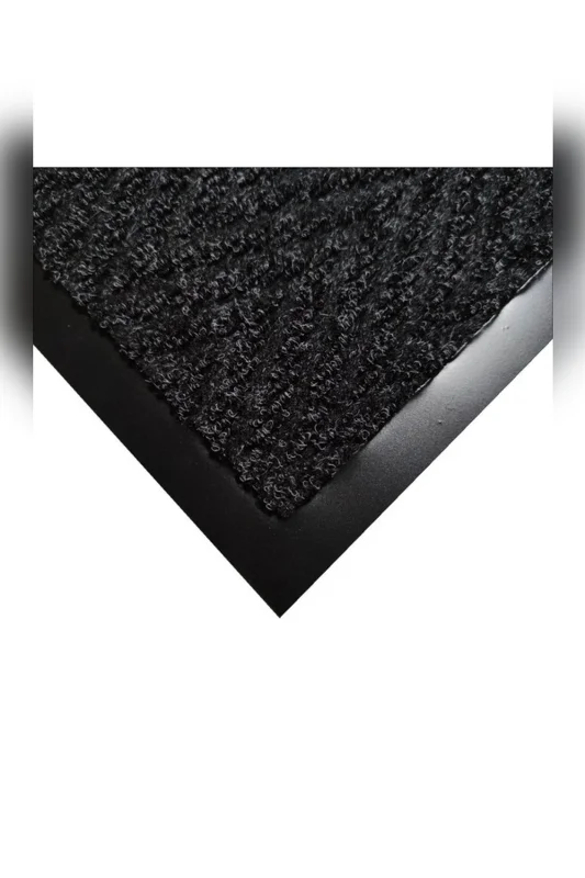 Dekoratif Nem ve Toz Alıcı Kapı Önü Paspası Kaymaz Tabanlı İç ve Dış Mekan Kapı Halısı 45x70 Siyah