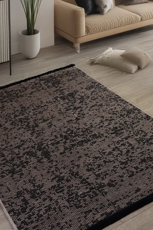 Bej Şönil Kilim Saçaklı Tozumayan Makinede Yıkanabilir Kaymaz Taban Halı Yolluk