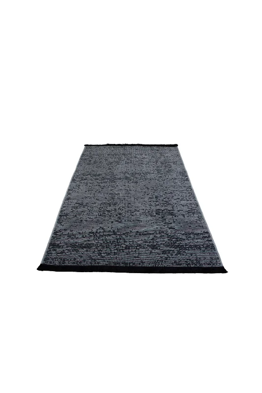 Gri Şönil Kilim Saçaklı Tozumayan Makinede Yıkanabilir Kaymaz Taban Halı Yolluk