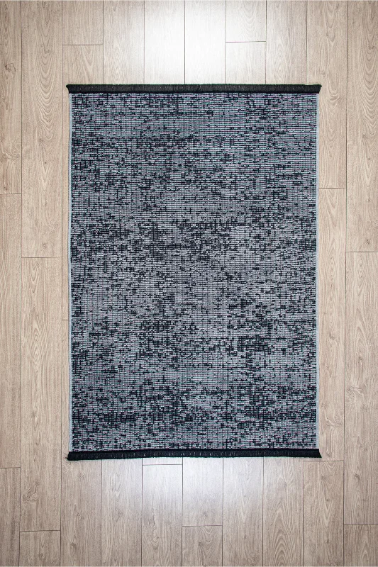 Gri Şönil Kilim Saçaklı Tozumayan Makinede Yıkanabilir Kaymaz Taban Halı Yolluk