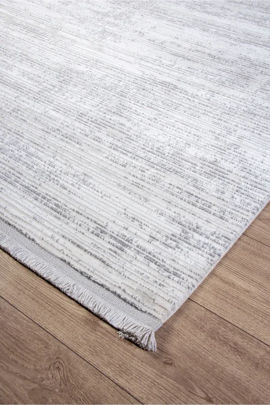 Gri Bohem Stil Premium Halı Toz Tutmaz Saçaklı Makinede Yıkanabilir – 3. görsel