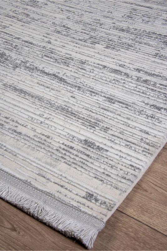 Gri Bohem Stil Premium Halı Toz Tutmaz Saçaklı Makinede Yıkanabilir – 4. görsel