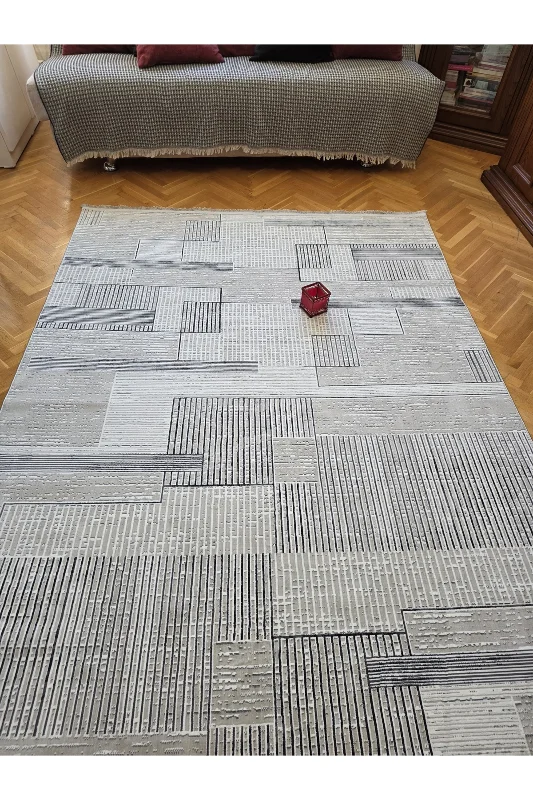 Gri Bambu Yumuşak Sık Dokuma Özel Kesim Salon Koridor Oturma Odası Halısı