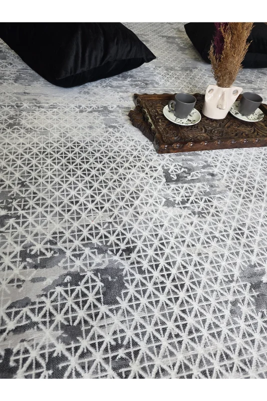 Gri Bambu Yumuşak Sık Dokuma Özel Kesim Salon Koridor Oturma Odası Halısı