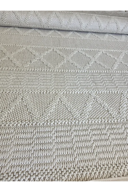 Enjoy 0219A Krem İskandinav Sisal Bukle Yumuşak Özel Ölçü Salon Koridor Mutfak Halısı Yolluk