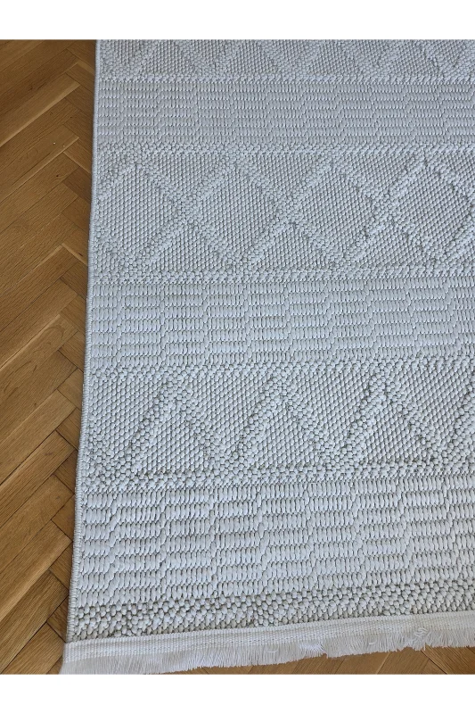 Enjoy 0219A Krem İskandinav Sisal Bukle Yumuşak Özel Ölçü Salon Koridor Mutfak Halısı Yolluk