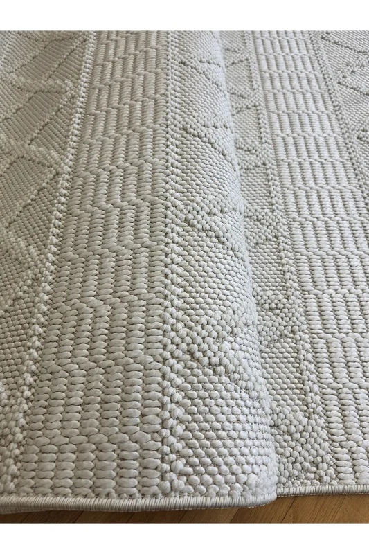 Enjoy 0219A Krem İskandinav Sisal Bukle Yumuşak Özel Ölçü Salon Koridor Mutfak Halısı Yolluk