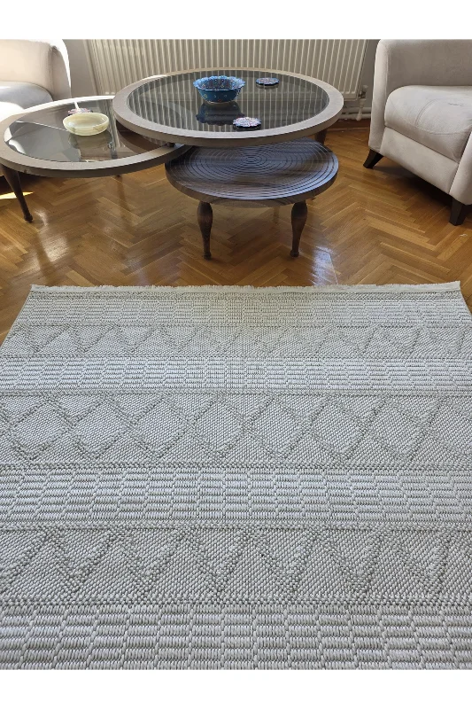 Enjoy 0219A Krem İskandinav Sisal Bukle Yumuşak Özel Ölçü Salon Koridor Mutfak Halısı Yolluk