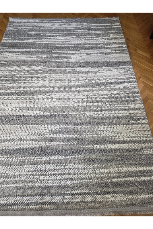 Enjoy 0140 Krem Gri İskandinav Sisal Bukle Yumuşak Özel Ölçü Salon Koridor Mutfak Halısı Yolluk