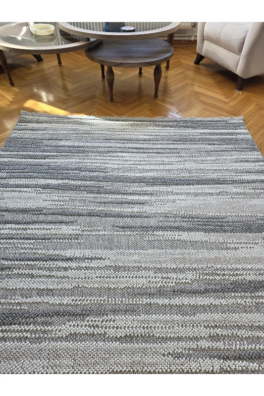 Enjoy 0140 Krem Gri İskandinav Sisal Bukle Yumuşak Özel Ölçü Salon Koridor Mutfak Halısı Yolluk