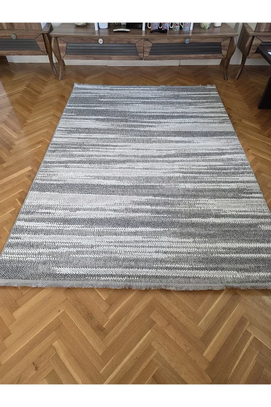 Enjoy 0140 Krem Gri İskandinav Sisal Bukle Yumuşak Özel Ölçü Salon Koridor Mutfak Halısı Yolluk