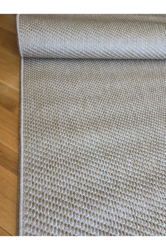 Bordürlü Sisal Bej İskandinav Extra Yumuşak Özel Kesim Kolay Temizlenen Salon Koridor Halısı