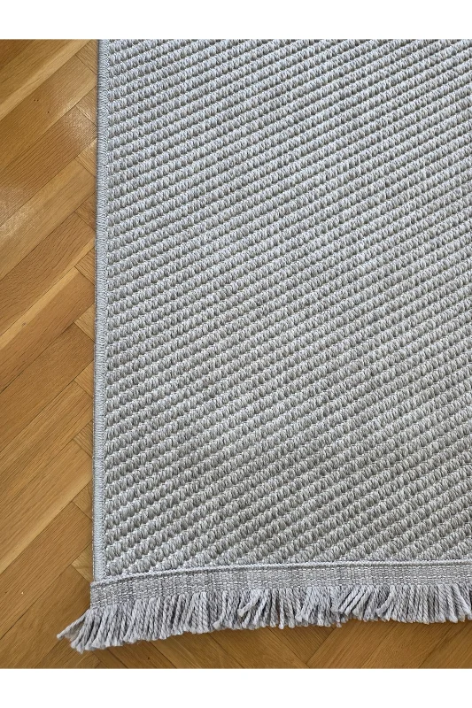 Bordürlü Sisal Gri İskandinav Extra Yumuşak Özel Kesim Kolay Temizlenen Salon Koridor Halısı – 4. görsel