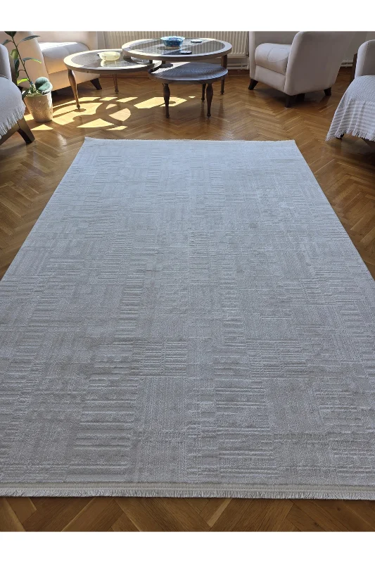 Krem Bambu Akrilik Yumuşak Modern Özel Kesim Salon Koridor Oturma Odası Mutfak Halısı – 4. görsel