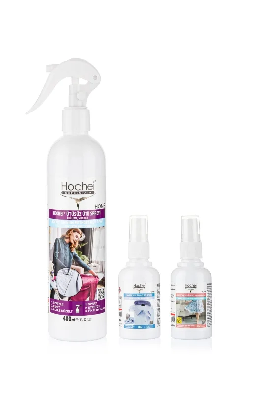Hochei Paket 8 / Ütüsüz Ütü 400 ml - Ipeksi Kolay Ütü 70 ml - Antistatik 70 ml