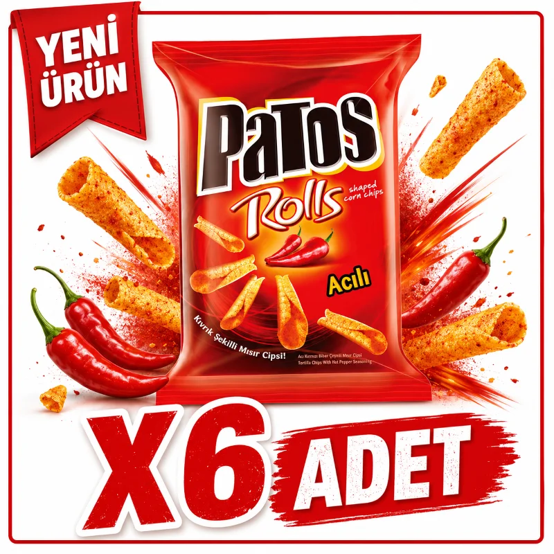 Patos Rolls Acı Baharatlı Mısır Cipsi