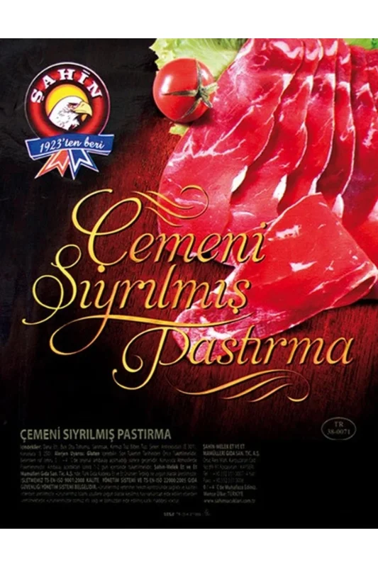 Şahin Çemeni Sıyrılmış Dana Pastırma 80 g