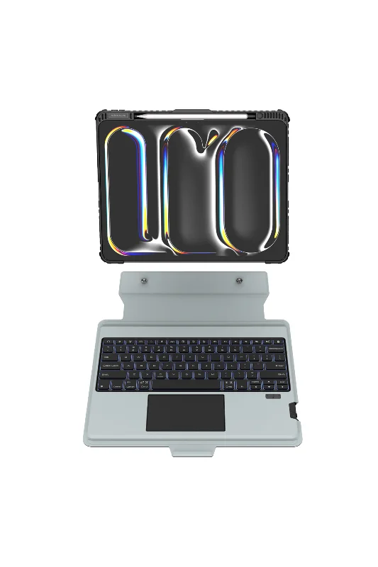 NLK-0305 Bumper Combo RGB Işıklı Klavyeli Kılıf iPad 10.2 2019/2020/2021