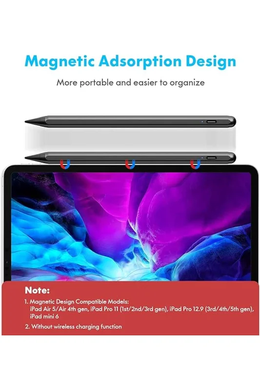 Ipad 2018-2025 Pro11m4 Air11m2-ip10/9/8/7/6 Air5/4/3 Mini6/5 Avuç Içi Reddi Aktif İPad Tablet Kalemi