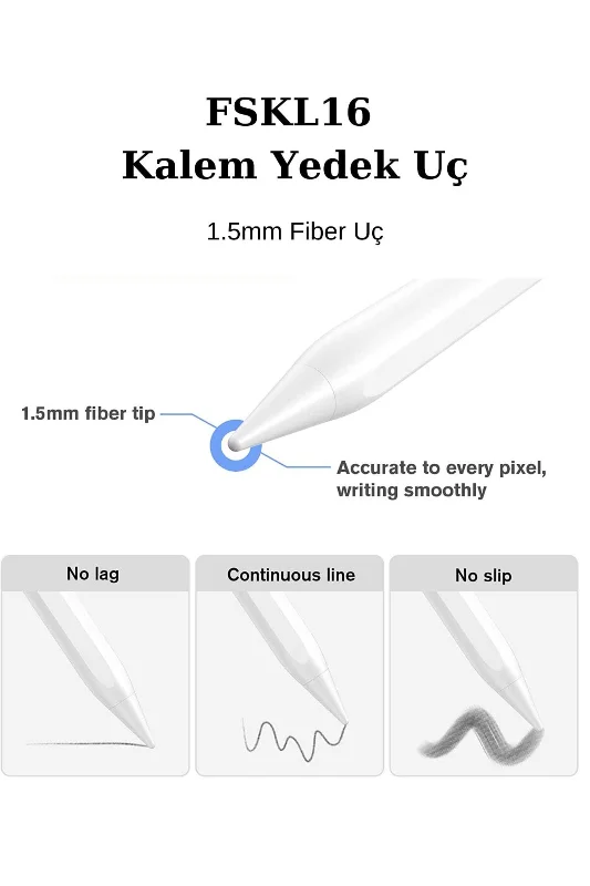 Stylus kalem için kurşun kalem uçları, yedek stylus kalem uçları Siyah (3 adet)