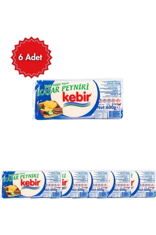 Kebir Tam Yağlı Taze Kaşar Peyniri 600 g x6