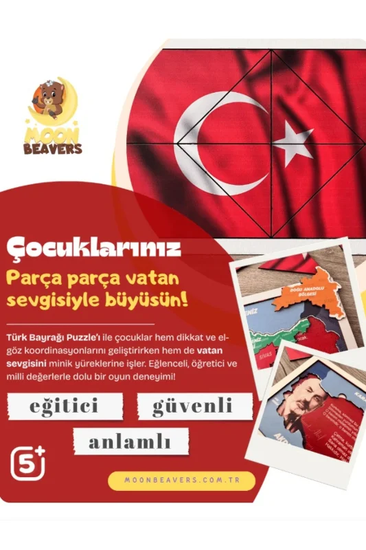 Ahşap Benim Güzel Vatanım Puzzle - Türkiye Yapboz - Eğitici Oyuncak - 5 Yaş ve Üzeri Eğitime Yardımc – 4. görsel