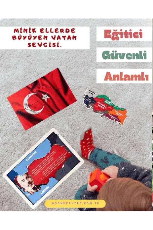 Ahşap Benim Güzel Vatanım Puzzle - Türkiye Yapboz - Eğitici Oyuncak - 5 Yaş ve Üzeri Eğitime Yardımc – 3. görsel