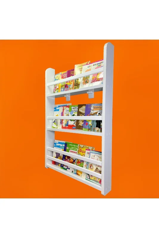 Carmen 3 Raflı Kitaplık - Çocuk Odası Eğitici Montessori Kitaplık 3 Raflı Bebek Odası Kitap