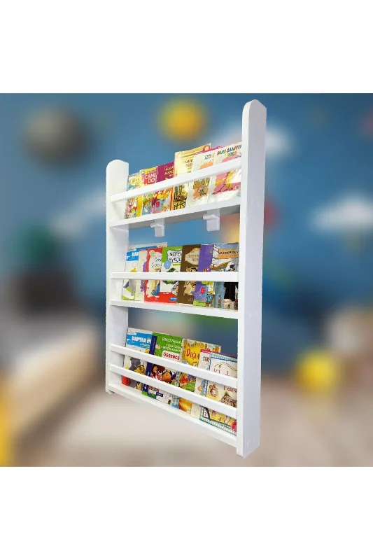 Carmen 3 Raflı Kitaplık - Çocuk Odası Eğitici Montessori Kitaplık 3 Raflı Bebek Odası Kitap
