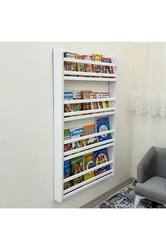 Safir 4 Raflı Kitaplık - Montessori Çocuk Odası Kitap Rafları 4 Raflı Çocuk Odası Kitap Rafı