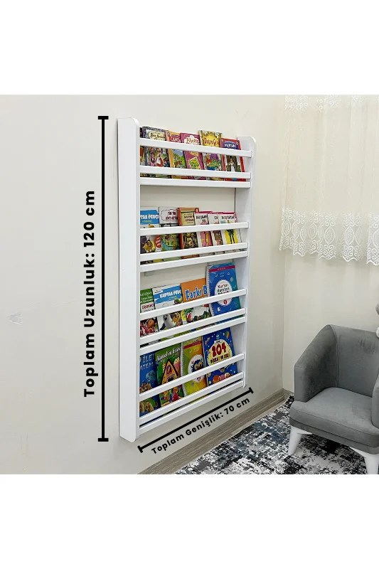 Safir 4 Raflı Kitaplık - Montessori Çocuk Odası Kitap Rafları 4 Raflı Çocuk Odası Kitap Rafı