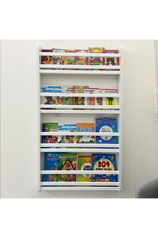 Safir 4 Raflı Kitaplık - Montessori Çocuk Odası Kitap Rafları 4 Raflı Çocuk Odası Kitap Rafı