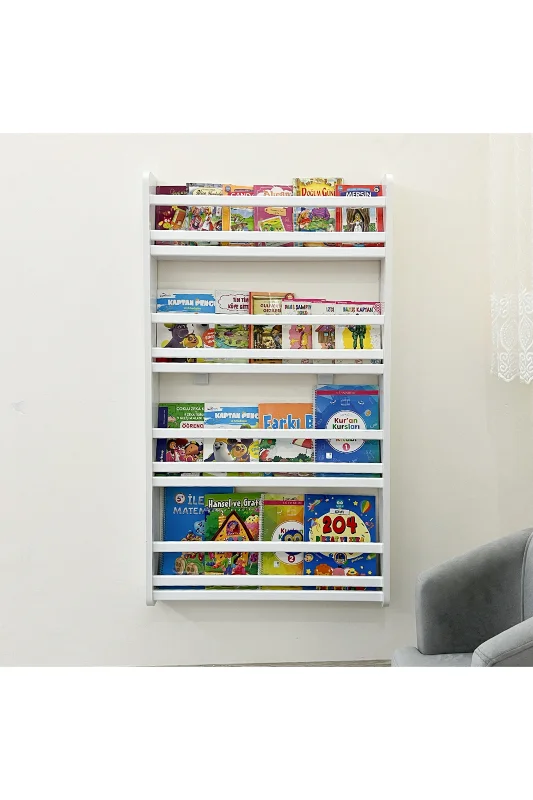 Safir 4 Raflı Kitaplık - Montessori Çocuk Odası Kitap Rafları 4 Raflı Çocuk Odası Kitap Rafı