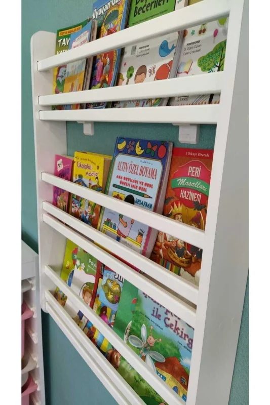 Safir 3 Raflı Kitaplık - Montessori Çocuk Odası Eğitici Kitaplık Raflı