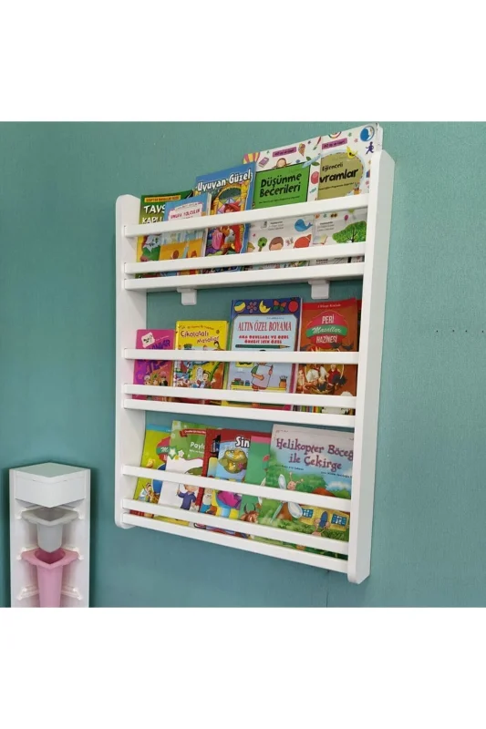 Safir 3 Raflı Kitaplık - Montessori Çocuk Odası Eğitici Kitaplık Raflı