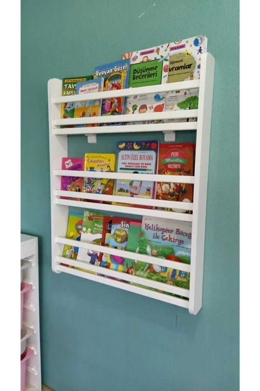 Safir 3 Raflı Kitaplık - Montessori Çocuk Odası Eğitici Kitaplık Raflı