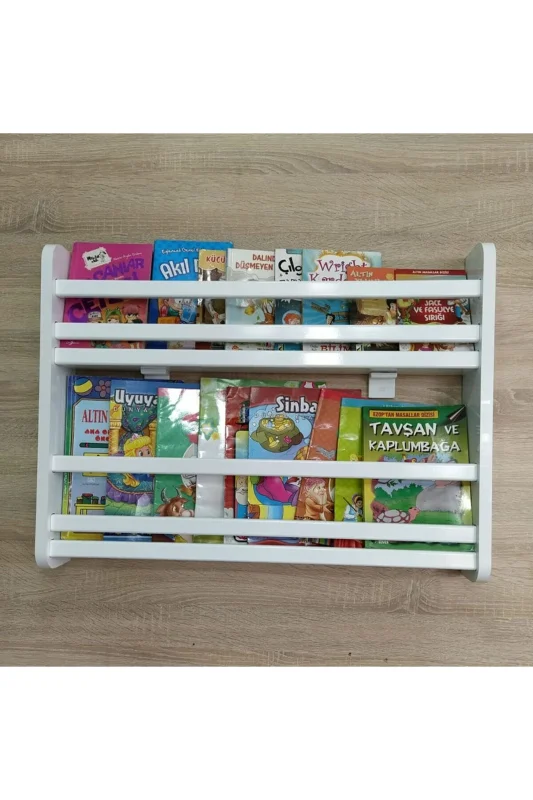 Safir 2 Raflı Kitaplık - Montessori Çocuk Odası Eğitici Kitaplık 2 Raflı - 70 Cm Genişlik