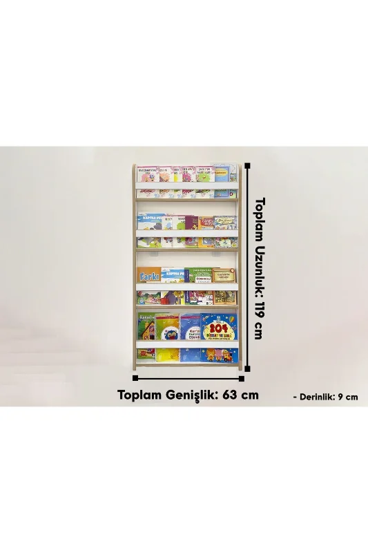 Natural 4 Raflı Kitaplık - Çocuk Odası Için Keşfet & Öğren Kitaplığı - 4 Raflı Montessori Kitaplık