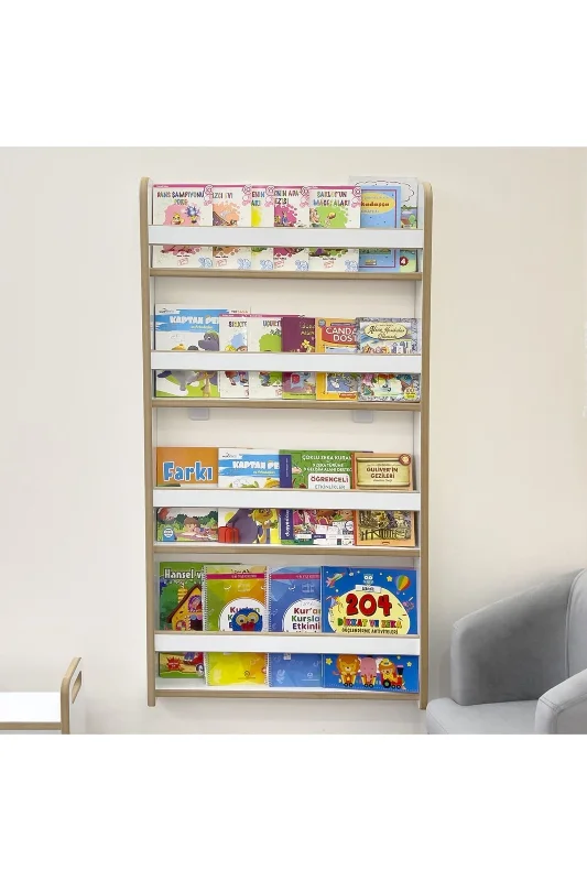 Natural 4 Raflı Kitaplık - Çocuk Odası Için Keşfet & Öğren Kitaplığı - 4 Raflı Montessori Kitaplık