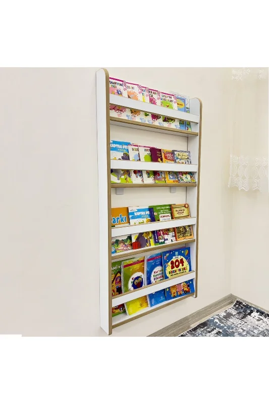 Natural 4 Raflı Kitaplık - Çocuk Odası Için Keşfet & Öğren Kitaplığı - 4 Raflı Montessori Kitaplık