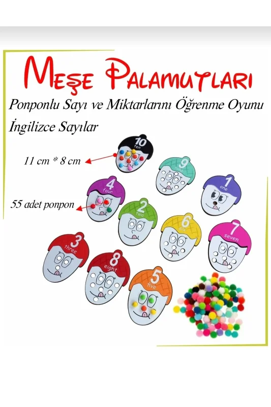 Meşe Palamudu Sayı ve Miktarlarını Öğreniyorum Ahşap Oyuncak – 2. görsel