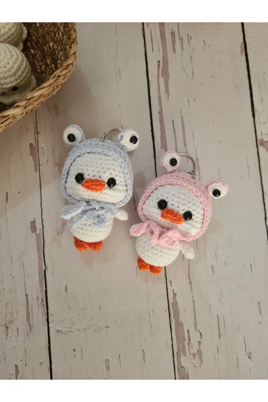 Amigurumi örgü sevgili anahtarlık çift anahtarlık ördek set – 2. görsel