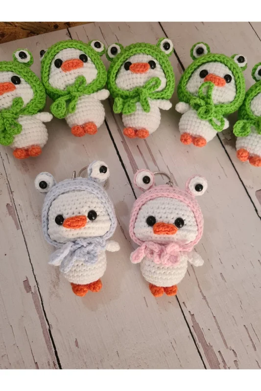 Amigurumi örgü sevgili anahtarlık çift anahtarlık ördek set – 3. görsel