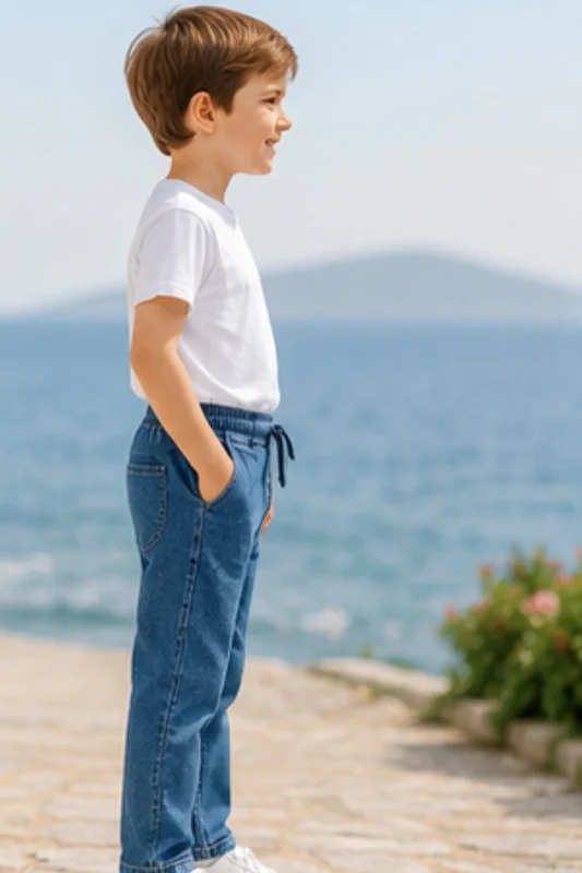 Erkek Çocuk Şardonlu Denim Pantolon – 3. görsel