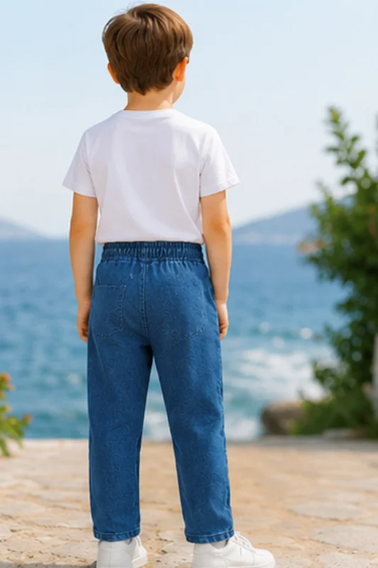 Erkek Çocuk Şardonlu Denim Pantolon – 2. görsel
