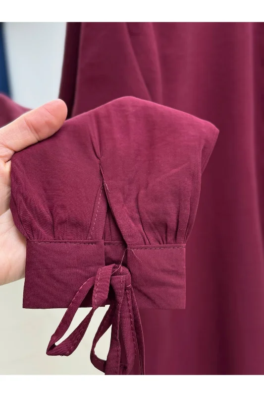 Özden Yakası Taşlı Uzun Tunik-ZN2090 Bordo
